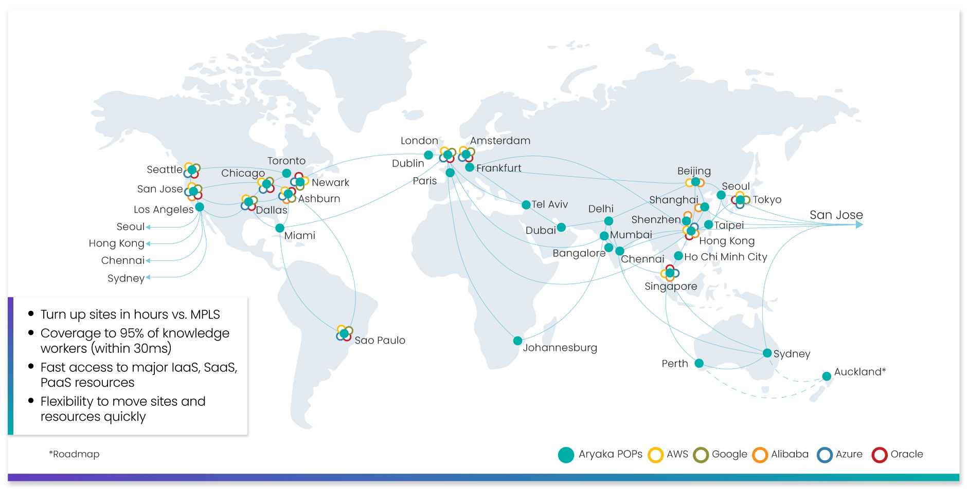 Multi-cloud POP map